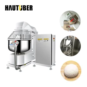 50kg Flour Commercial Tilting Dough Mixer | For Food Factories & Central Kitchens | Hydraulic Tilting | Dual-Rotation Mixing | Safety Stop-on-Open 1