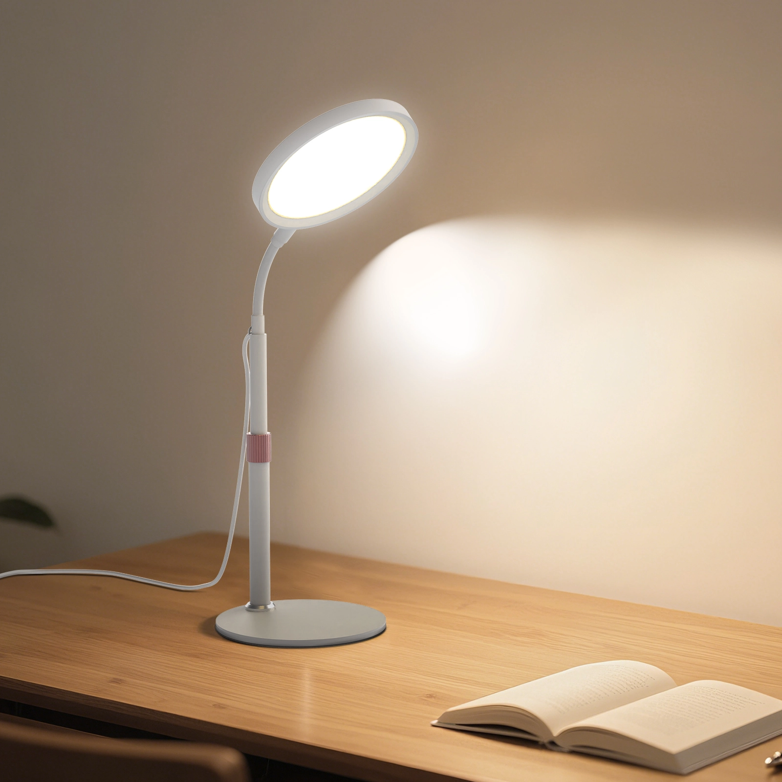 Lámpara de escritorio de terapia LED de UV -1 3 -IN -1 con 10000 lux, brillo ajustable & Color, cuello de cisne flexible 1