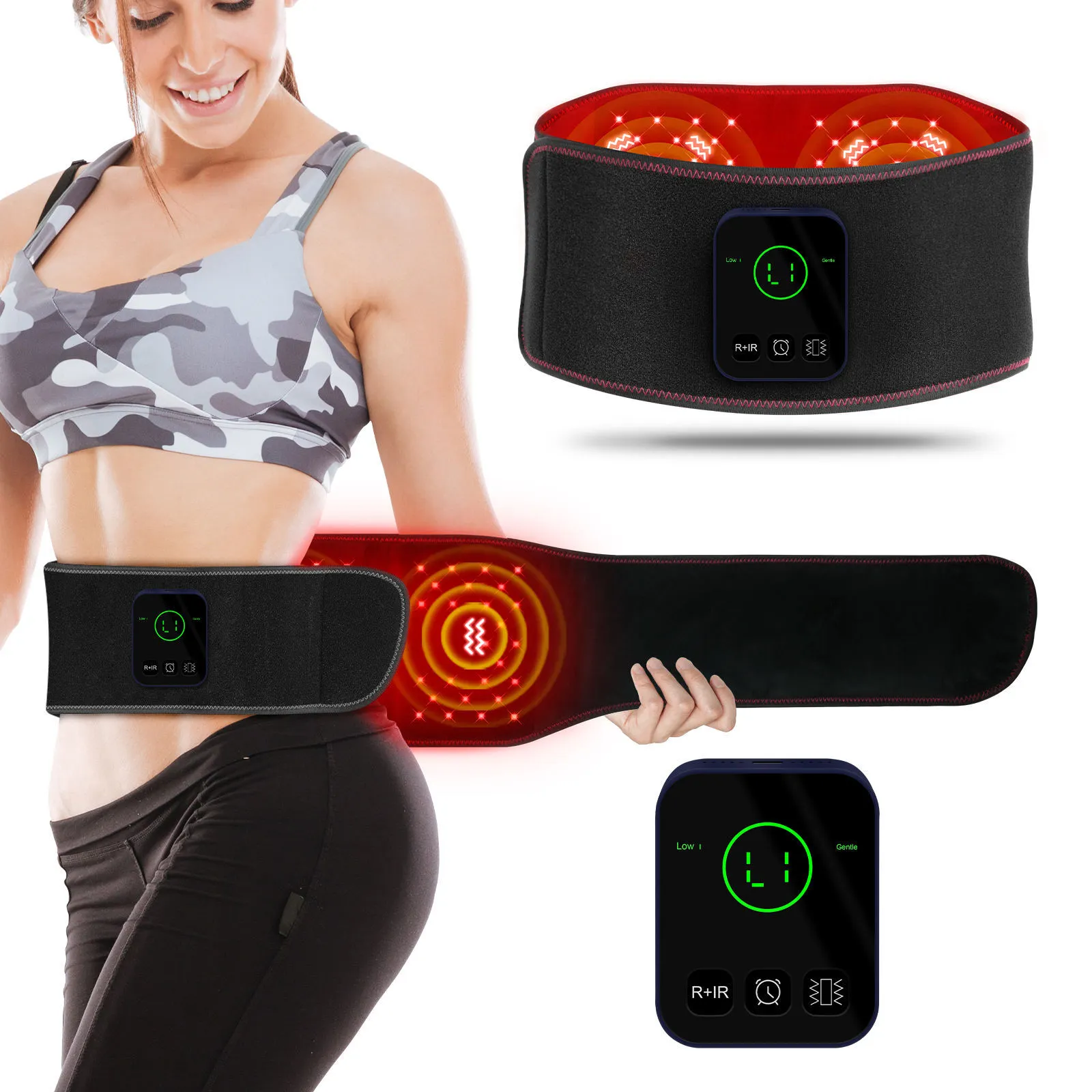 Home Use Red Light Therapy Belt with Vibration – 660nm & 850nm Infrared Light for Back and Waist Relief 1