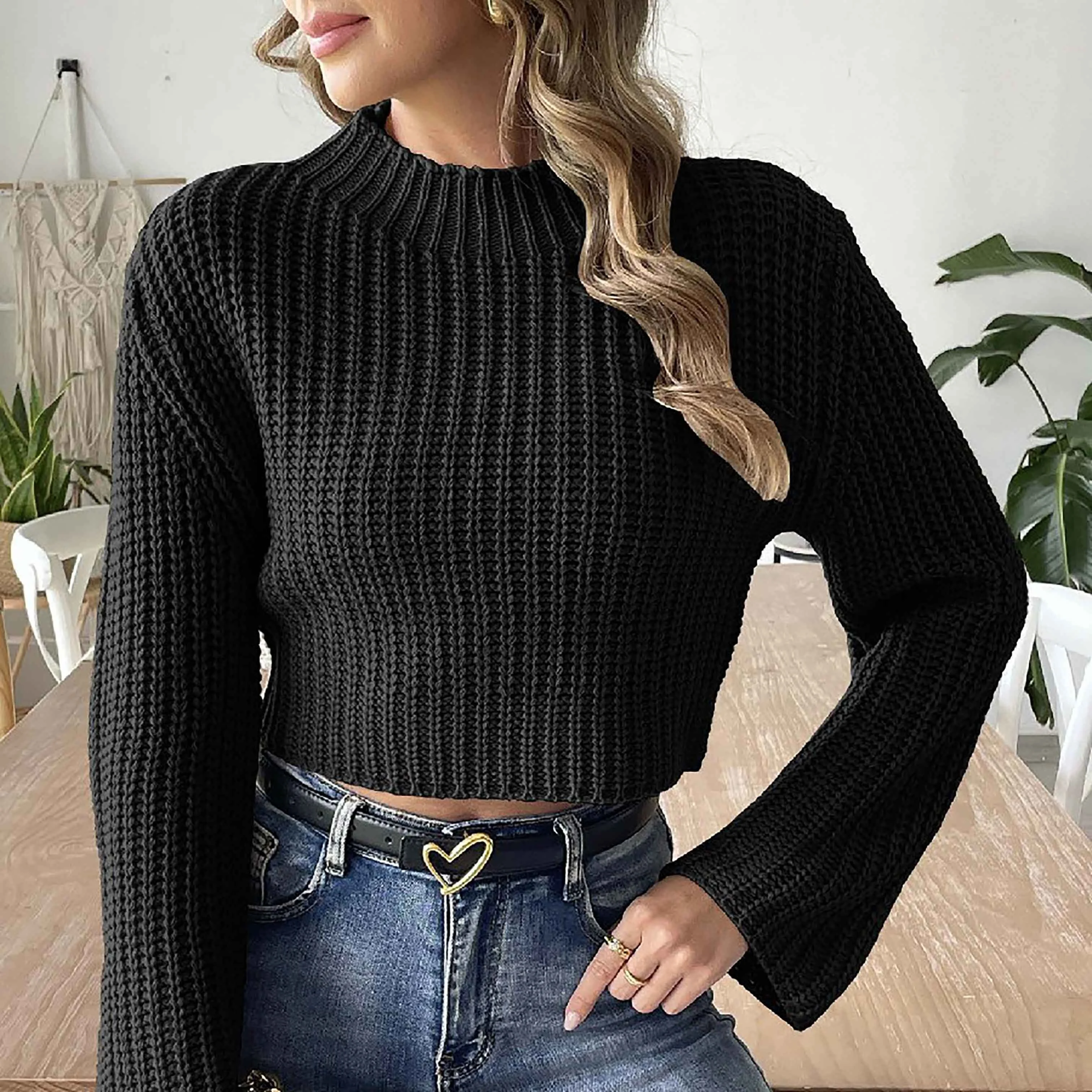 Factory Direct Fall And Winter Women's Crewneck Pullover Sweater - Yimei Garment 1