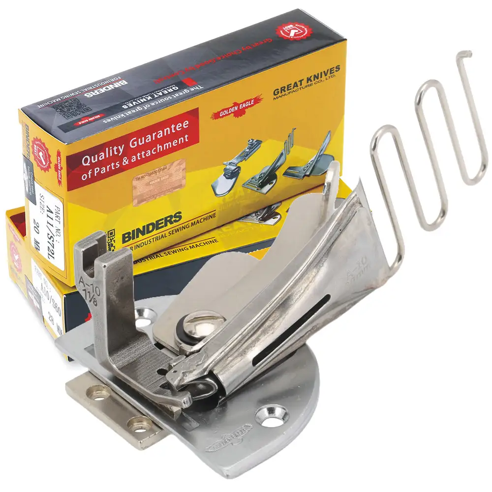 Overlock Binding Of Curve Edge Folder A10 Hemmer Right Angle Bias Binder For Lockstitch Machine With Wide Sizes Y-101(A10/S60) 1