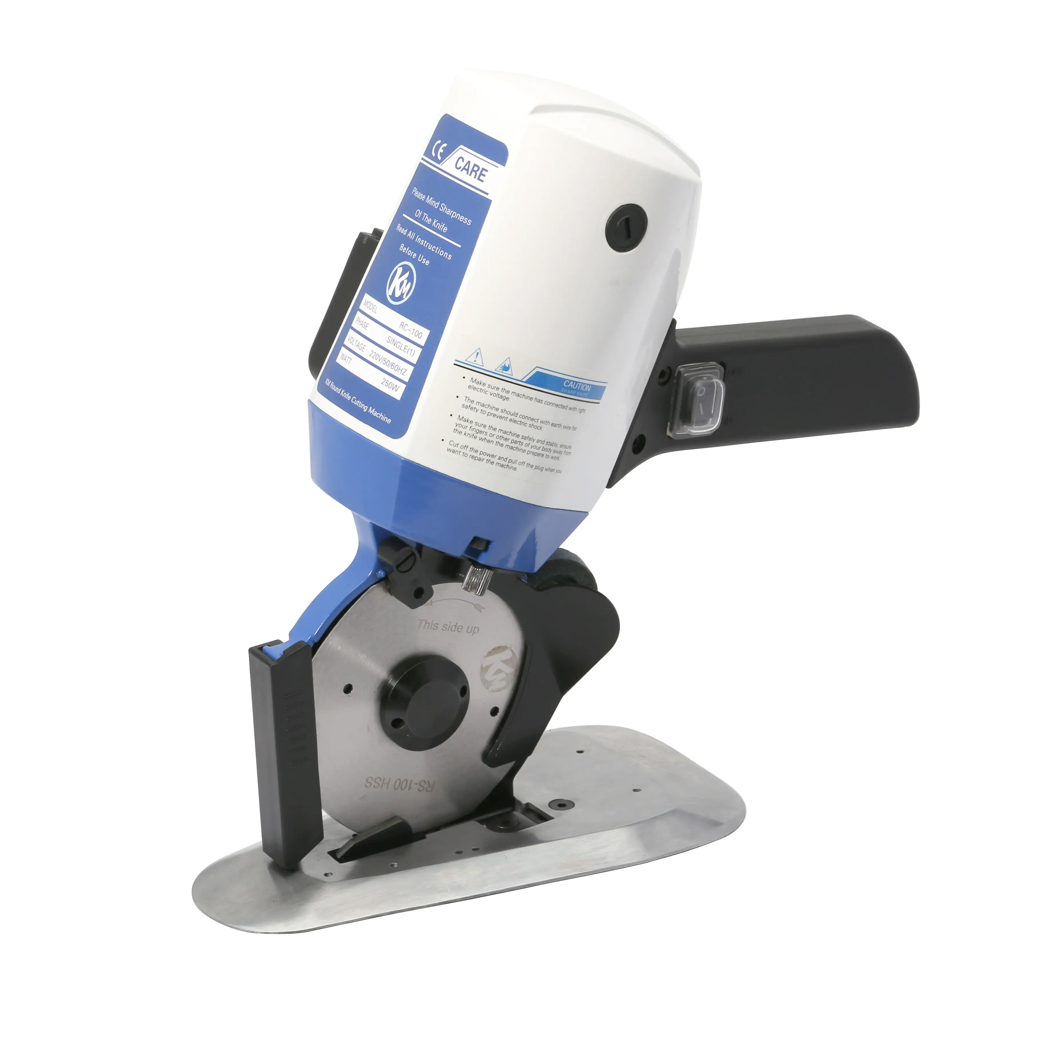 KM BRAND ROUND KNIFE CUTTING MACHINE portable machine Sewing Machine Small Round Knife Cutting Machine 100-TYPE; 110-TYPE; 1