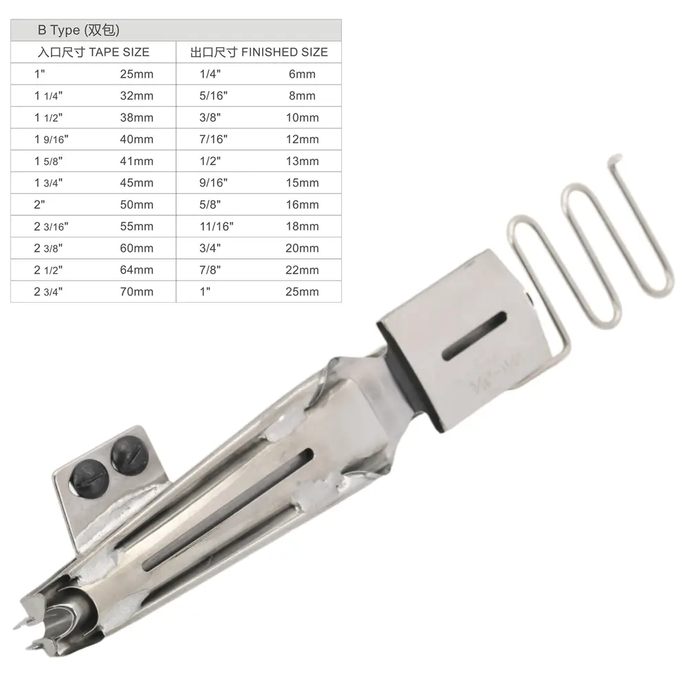 Golden eagle  folder  Right Angle Binder Y-109B (B TYPE)  folder right angle binder for W500/W600 Interlock Sewing Machine Taking Flat Lock Industrial Sewing Machine accessories S123 FOLDER BTYPE TAPE 1
