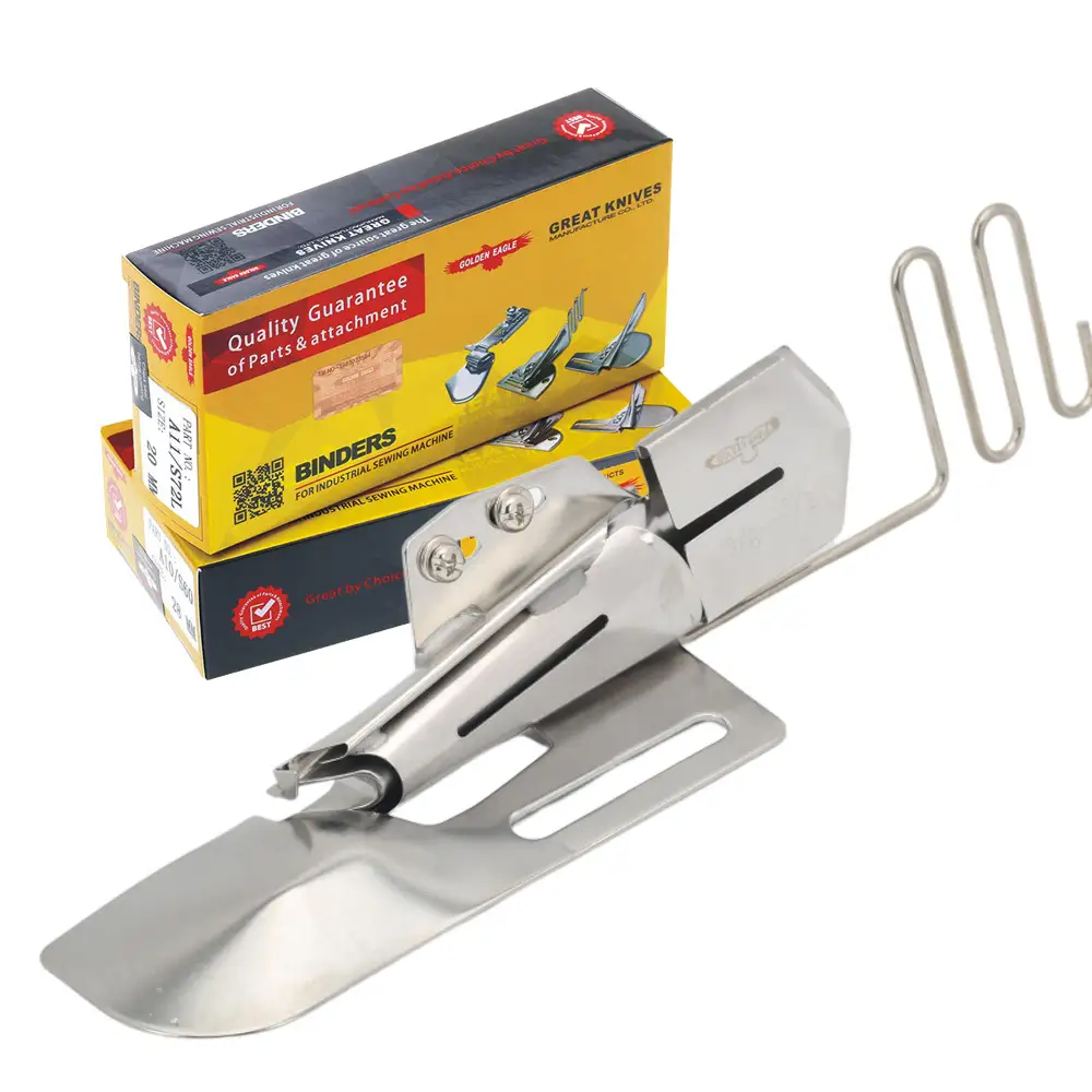 Golden eagle high quality folder KS109(S124-3) A  right angle binder for covering stitich machine  binding knitwear collar and sleeve for 2 or 3nedle cover stitich machine 1