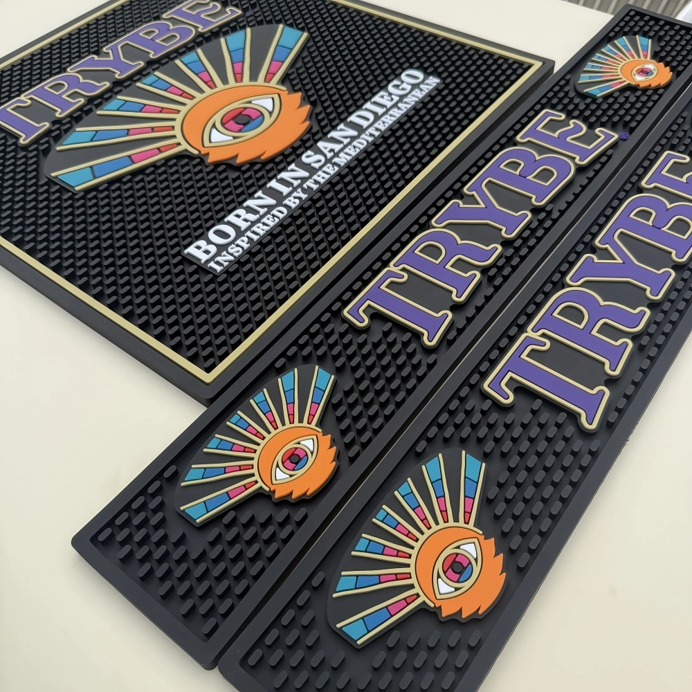 Custom Soft PVC Beer Drinks Bar Mat  Runner with Logo 1