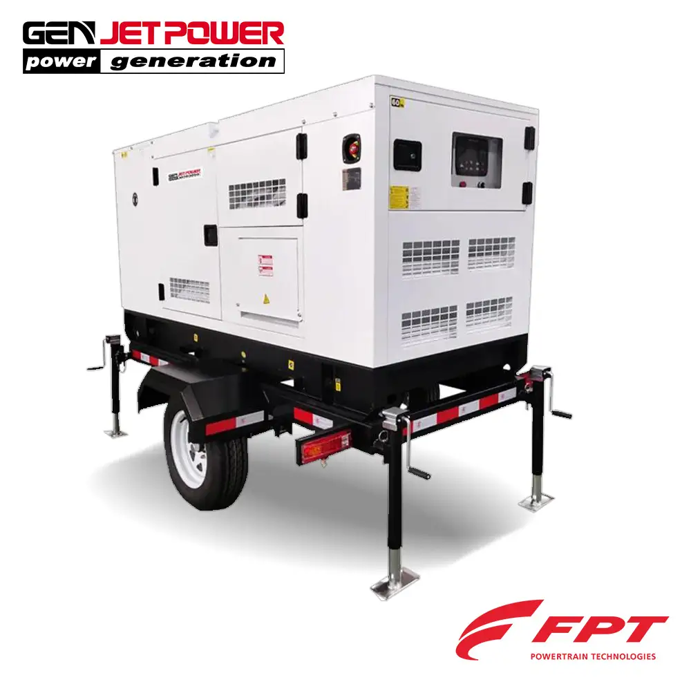 FPT Trailer Type Water Cooled Super Silent Diesel Generator with Wheels 1