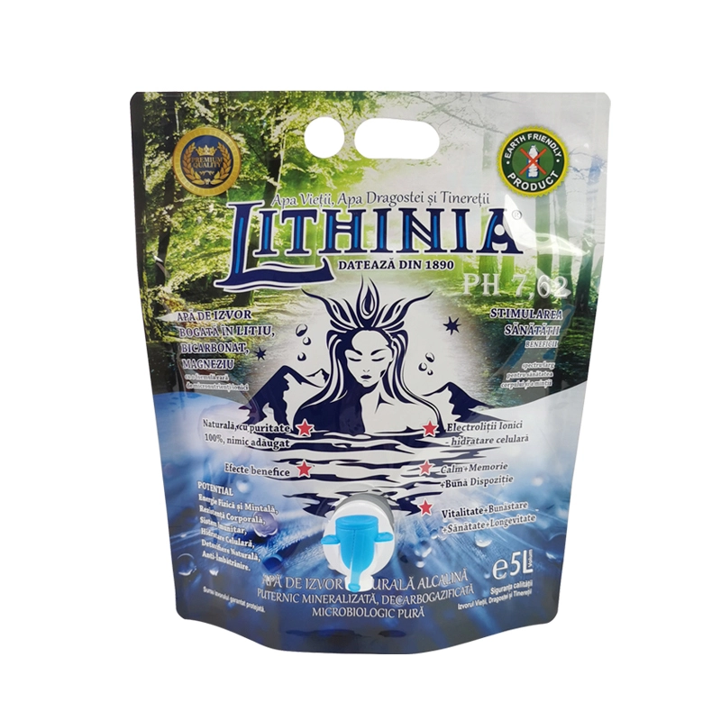 Customization Aseptic 1.5L 3L 5L Stand Up Pouch With Vitop tap Spigot Double Fold Bag BIB tin 1
