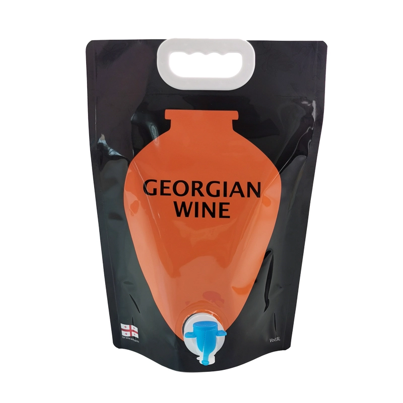 Food Grade High Temperature Doypack Stand Up Pouch Bag with Tap For Wine 1