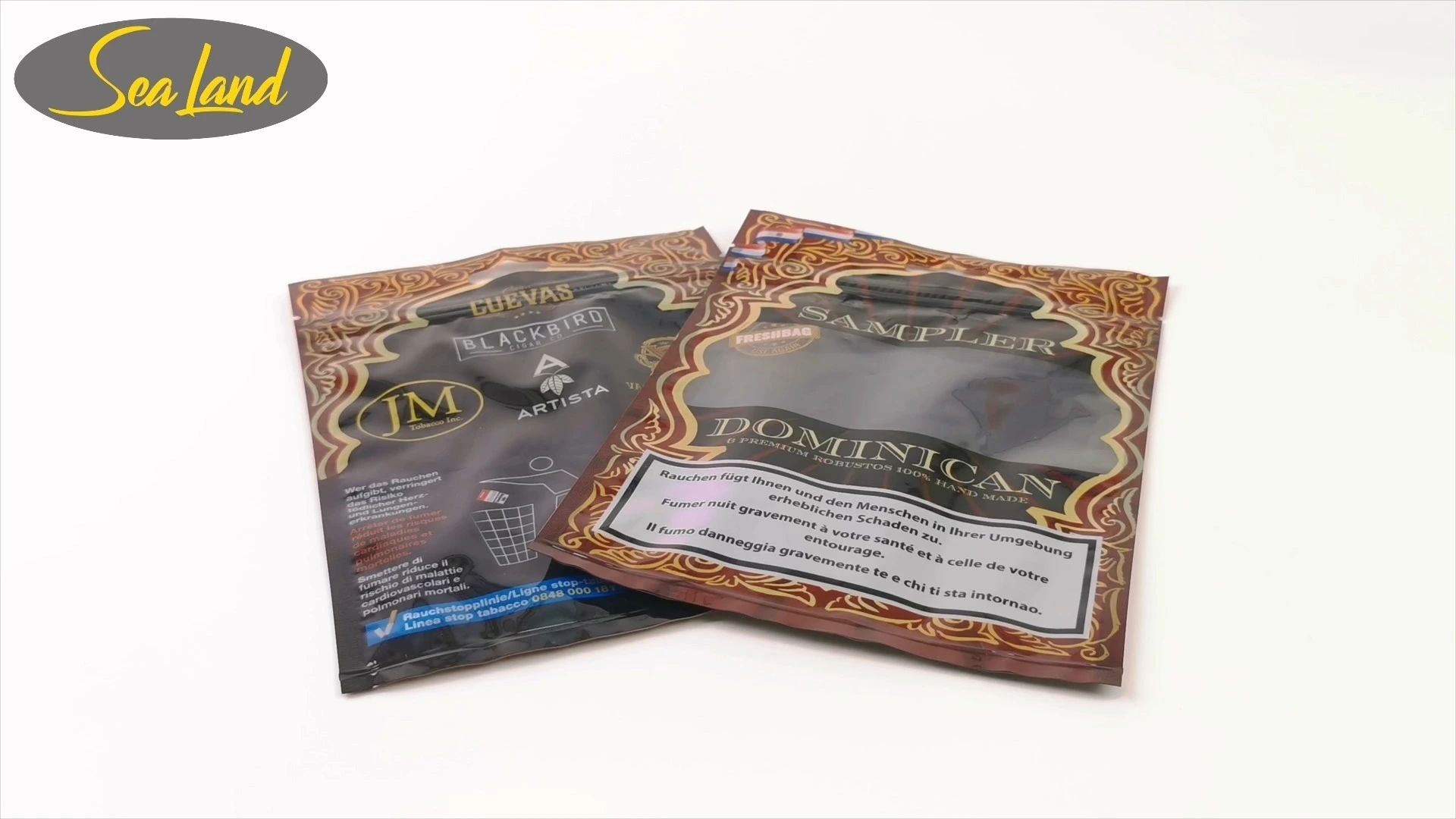 Ziplock Transparent Window Tabacco Pouch 72% Moisture Zipper Cigar Packaging Bag Pouch 1