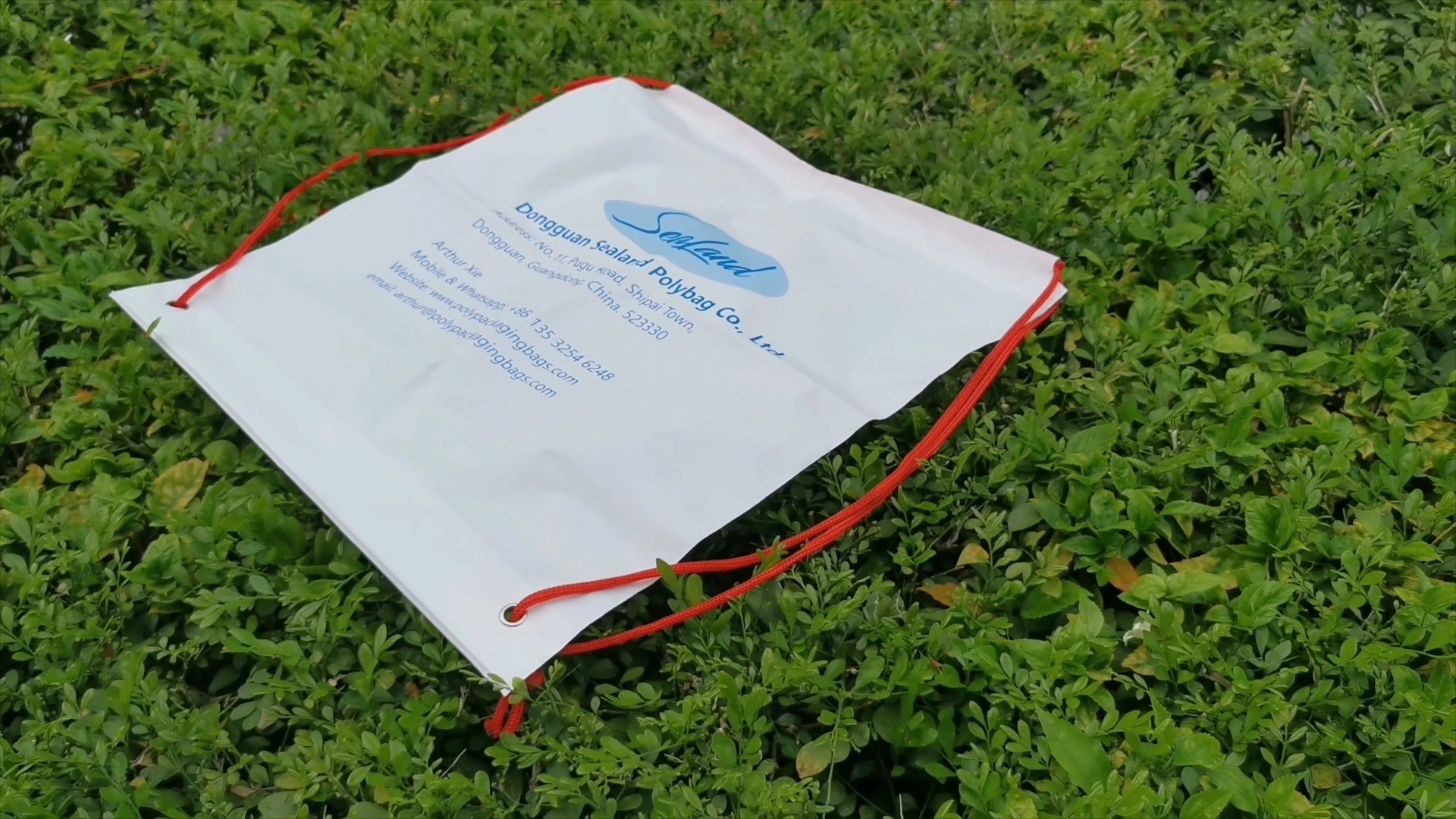 Fashion Portable Small Drawstring Bags Printed Logo Factory Price Waterproof Foldable Polyester Drawstring Bags Custom 1