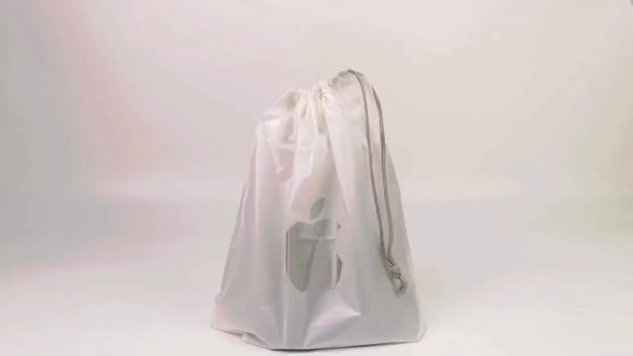 Wholesale Flamingo Printed PE Clear Drawstring T-Shirt Bag Plastic Packaging for Clothing and Shoes 1