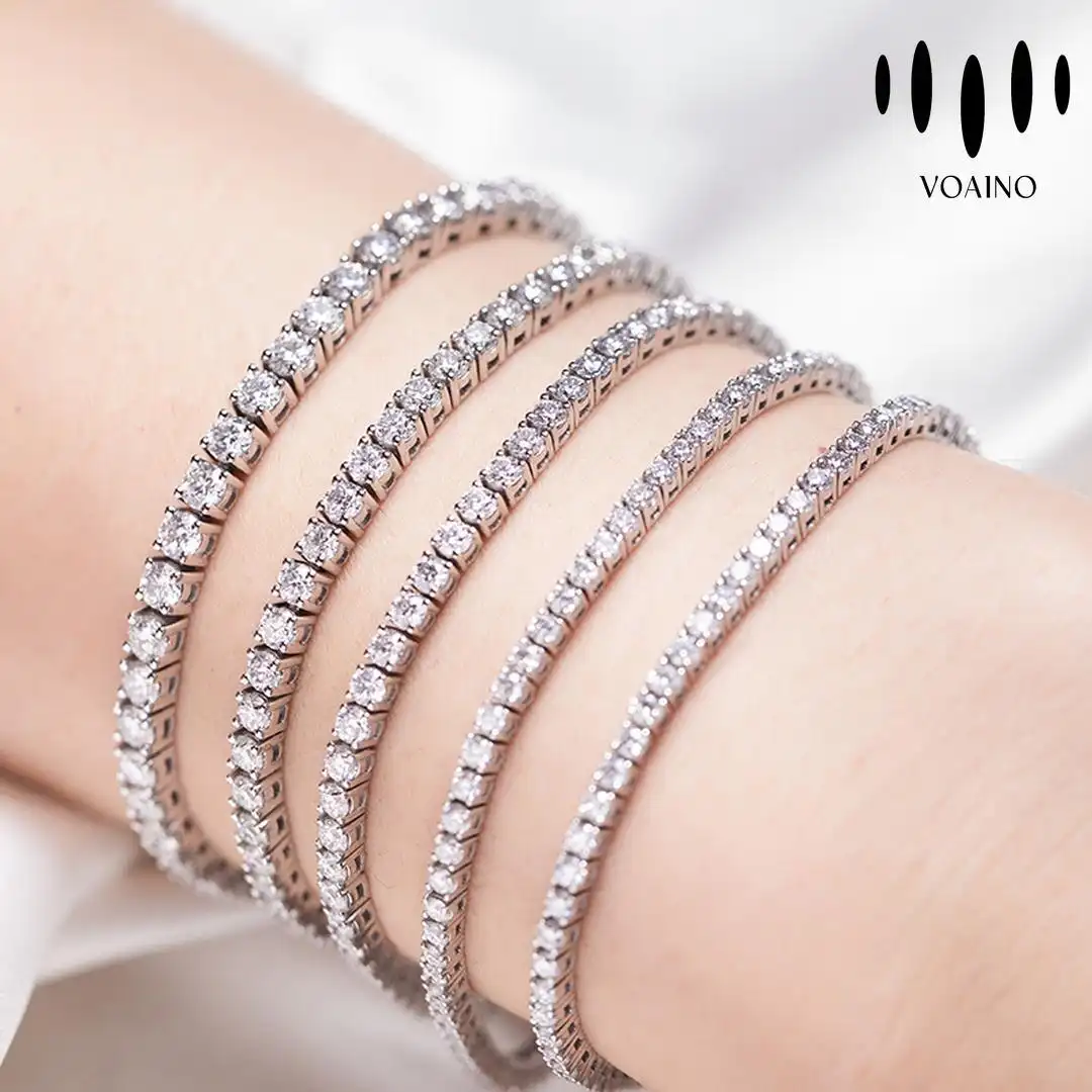 Round Brilliant Cut Diamond Tennis Bracelet 2.0-20.0ct 18k/14k/9k/Pt950/S926 1