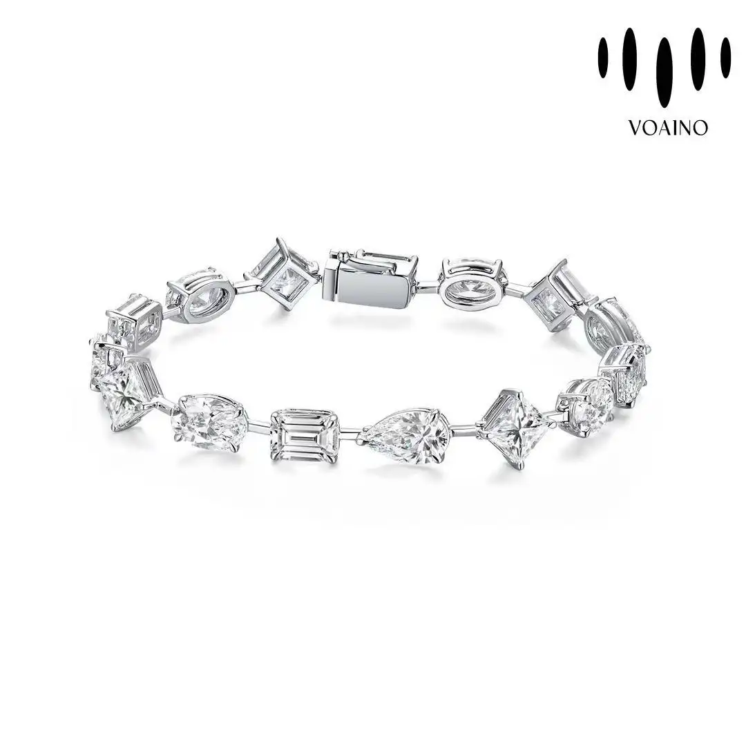 Assorted Cut Diamond Tennis Bracelet 2.0-20.0ct 18k/14k/9k/Pt950/S925 1