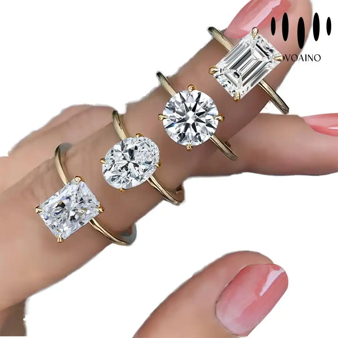 Round Cut Lab Diamond Engagement Ring 0.5-5.0ct 18k/14k/9k/Pt950/S926 1