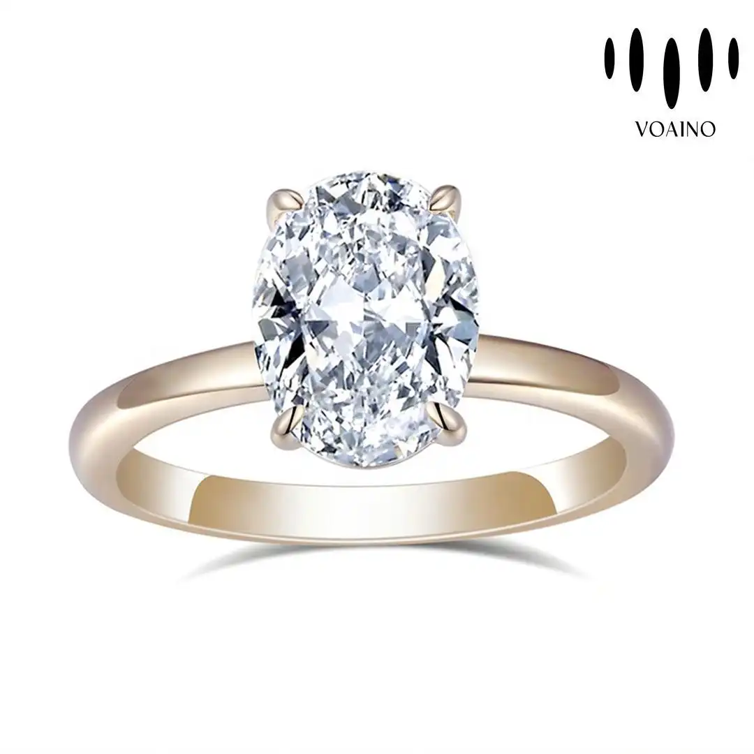 Oval Cut Lab Diamond Solitaire Engagement Ring 0.5-5.0ct 18k/14k/9k/Pt950/S925 1