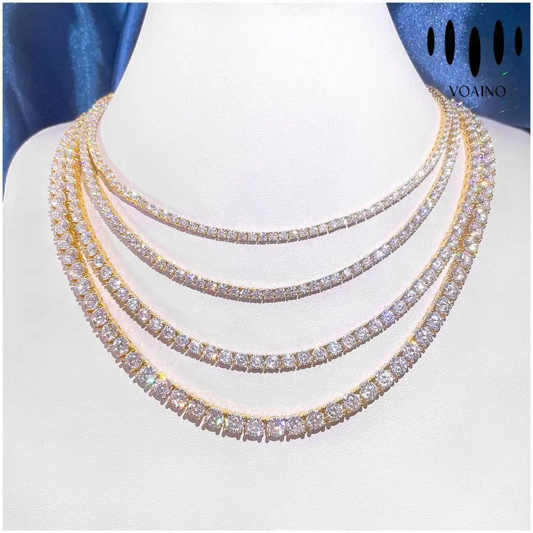 D Color VVS Moissanite Tennis Chain Necklace 0.5-5.0ct 18k/14k/9k/Pt950/S925 1