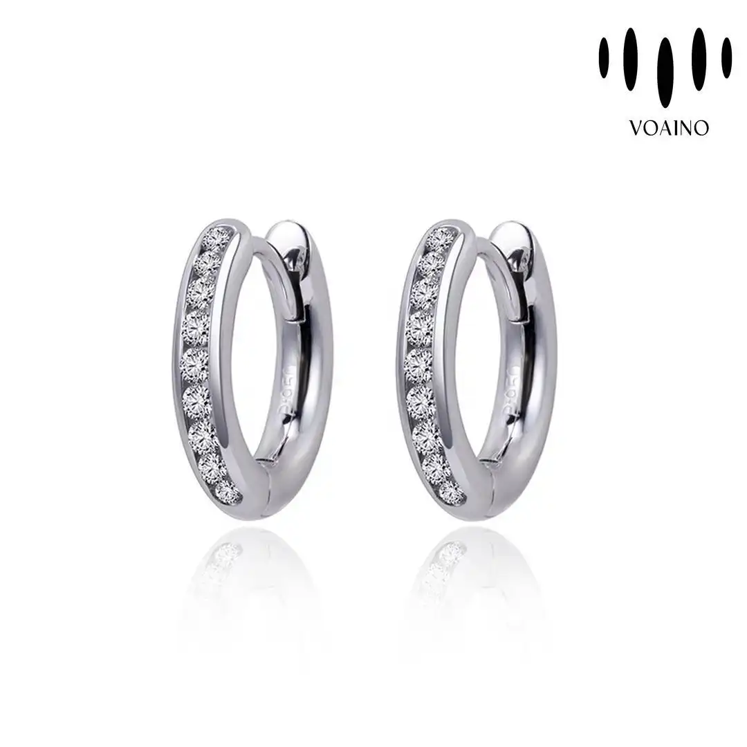 Round Lab Diamond Hoop Earrings 0.5-5.0ct 18k/14k/9k/Pt950/S925 1