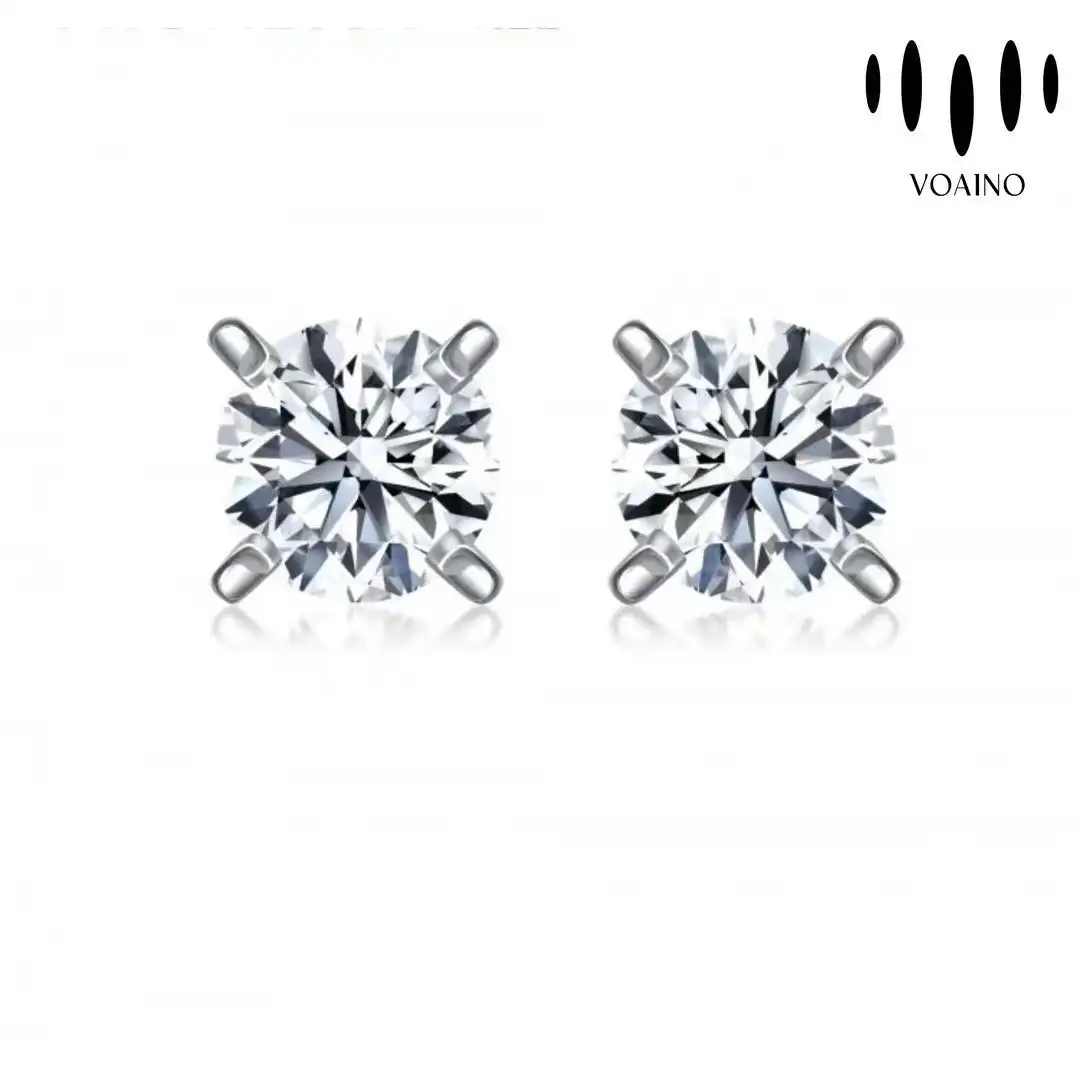 Round Brilliant Cut Lab Grown Diamond Stud Earrings 0.5-5.0ct 18k/14k/9k/Pt950/S925 1
