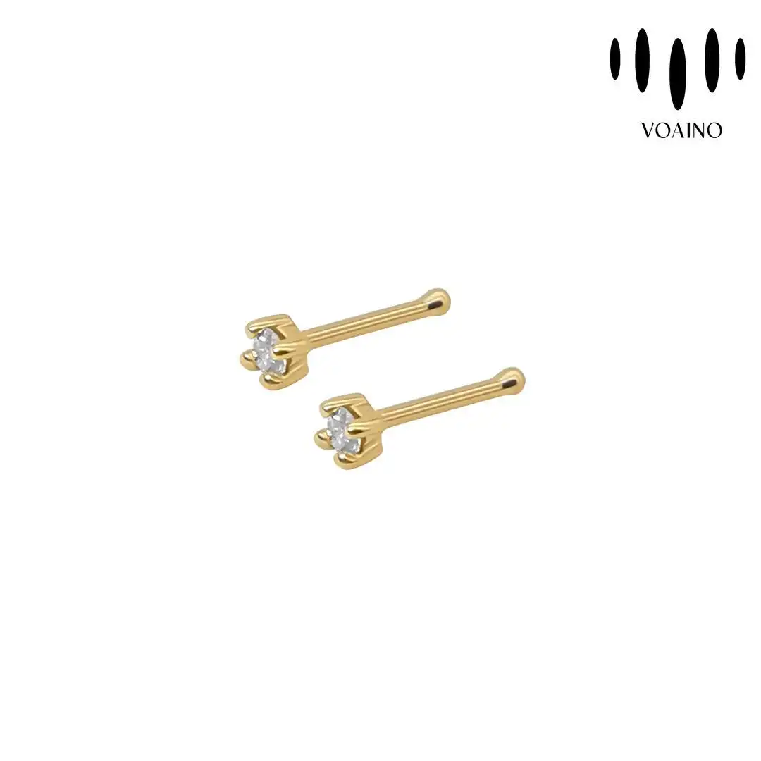 Tiny Diamond Stud Earrings Simple Gold Design 0.5-5.0ct 18k/14k/9k/Pt950/S925 1