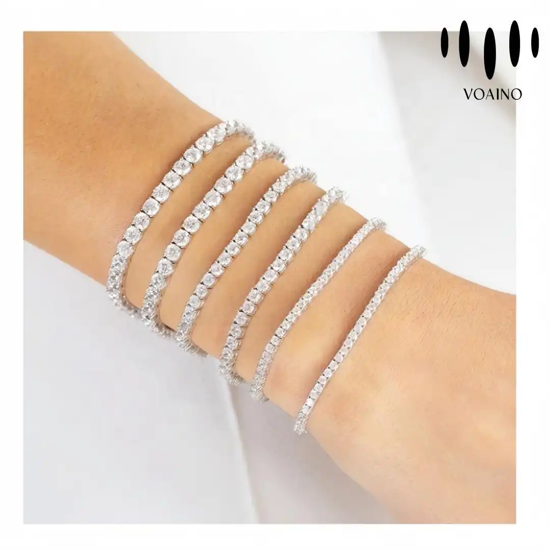 Round Lab Diamond Tennis Chain Bracelet 2.0-20.0ct 18k/14k/9k/Pt950/S925 1