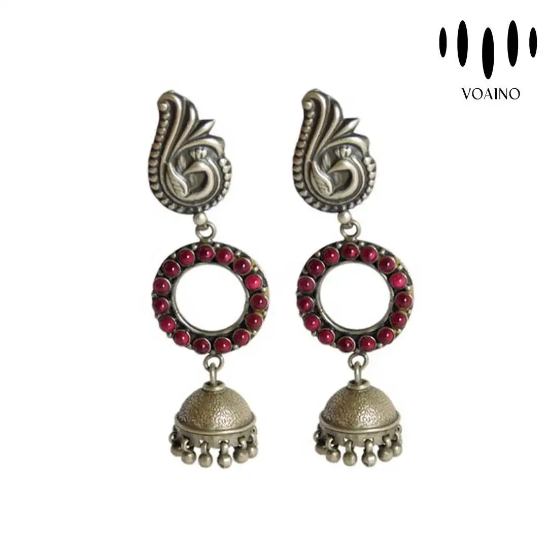 Beautiful Natural Ruby Gemstone Earring 925 Sterling Silver Jewelry S925 1