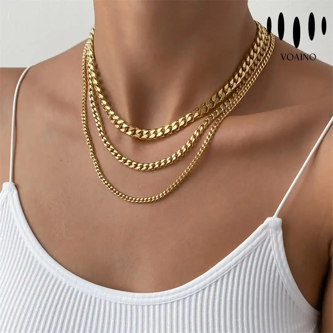 Gold Cuban Chain Necklace 18k/14k/9k/S925/strainless steel2 1