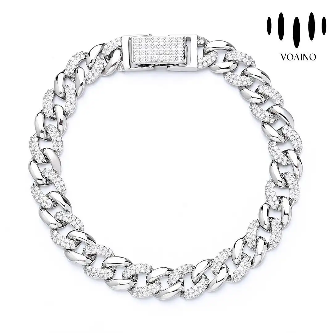 Round Diamond Cuban Chain Bracelet 2.0-20.0ct 18k/14k/9k/Pt950/S925 1
