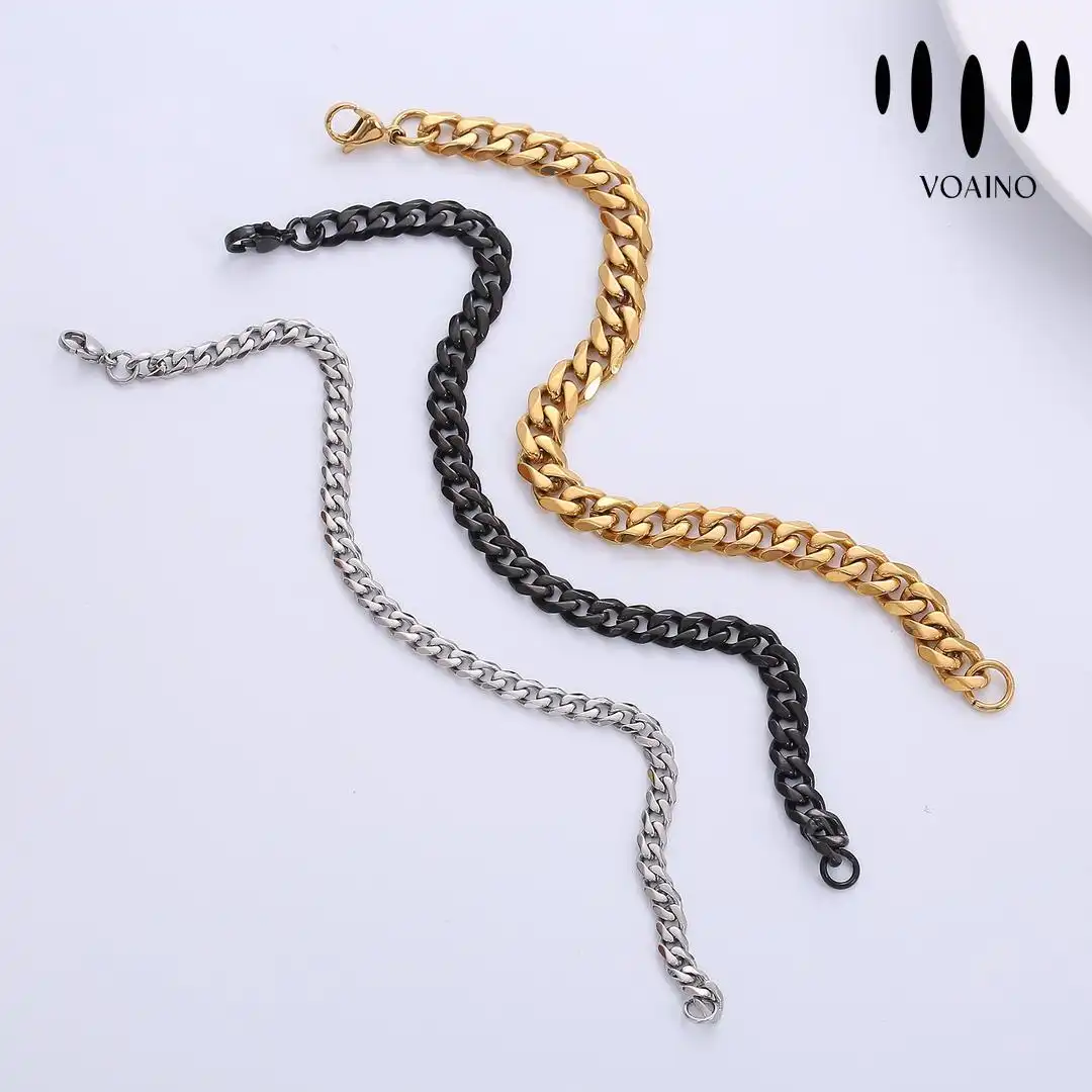 Cuban Link Chain Bracelet Without Diamonds 2.0-20.0ct 18k/14k/9k/Pt950/S925 1