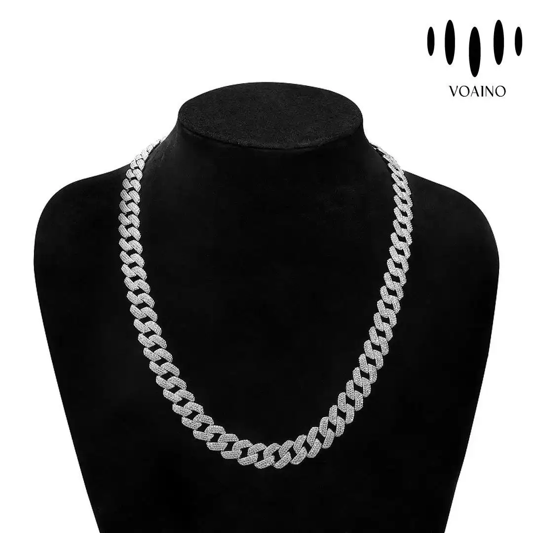 Zircon Paved Cuban Link Chain Necklace 18k/14k/9k/S925/strainless steel 1