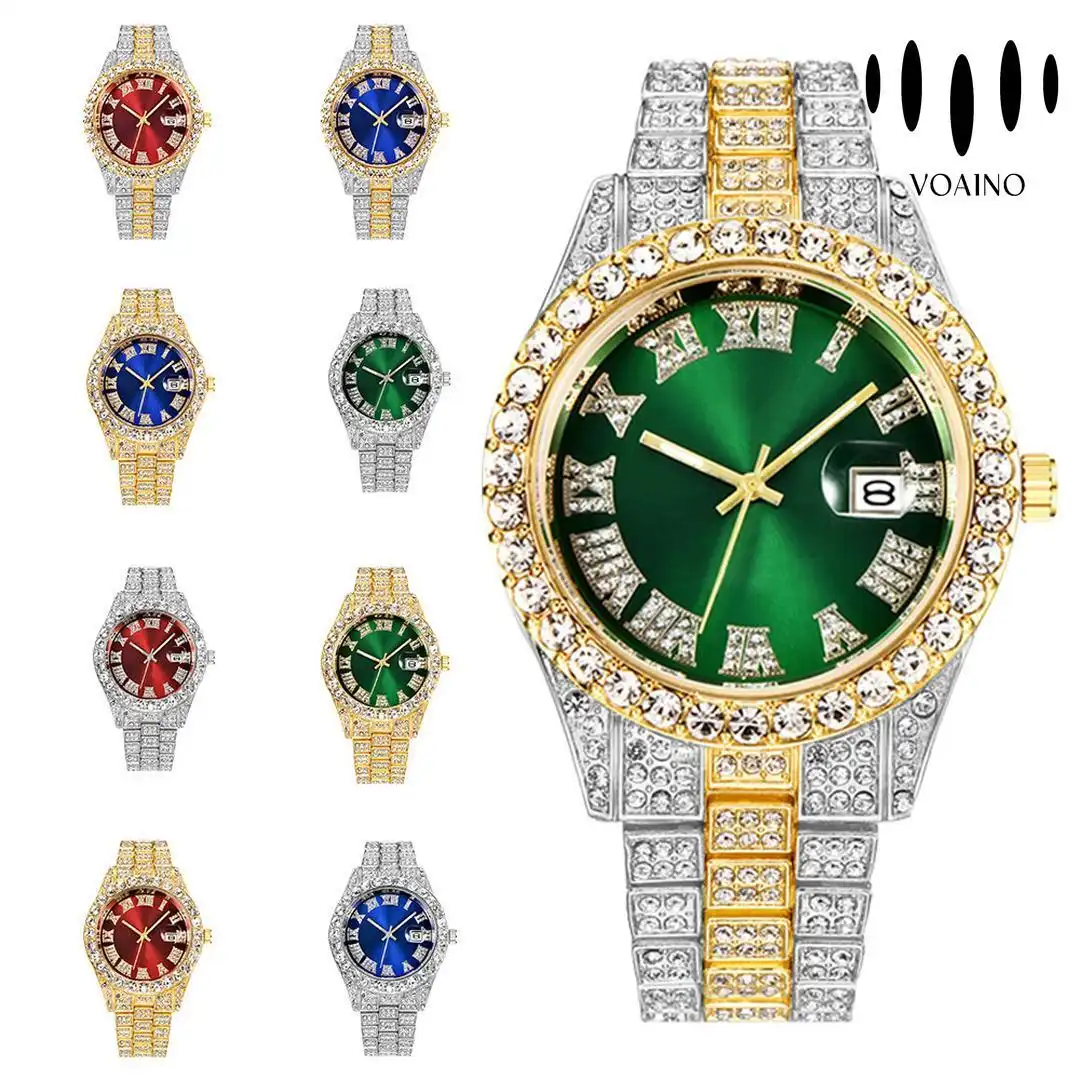 Bling Diamond Round Hip Hop Watch 1