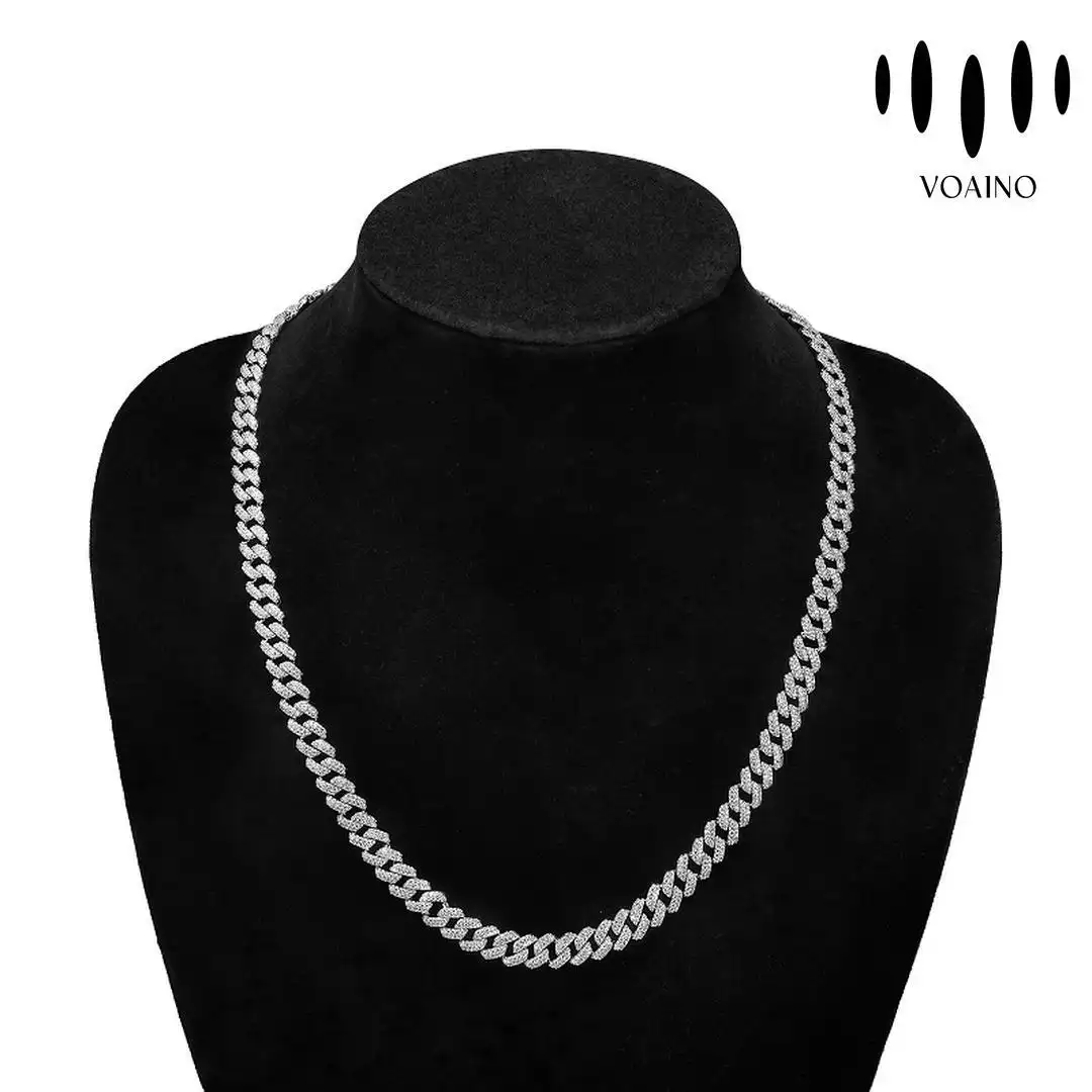 Diamond Cuban Chain Necklace with Round Cut Lab Diamond 18k/14k/9k/S925/strainless steel 1