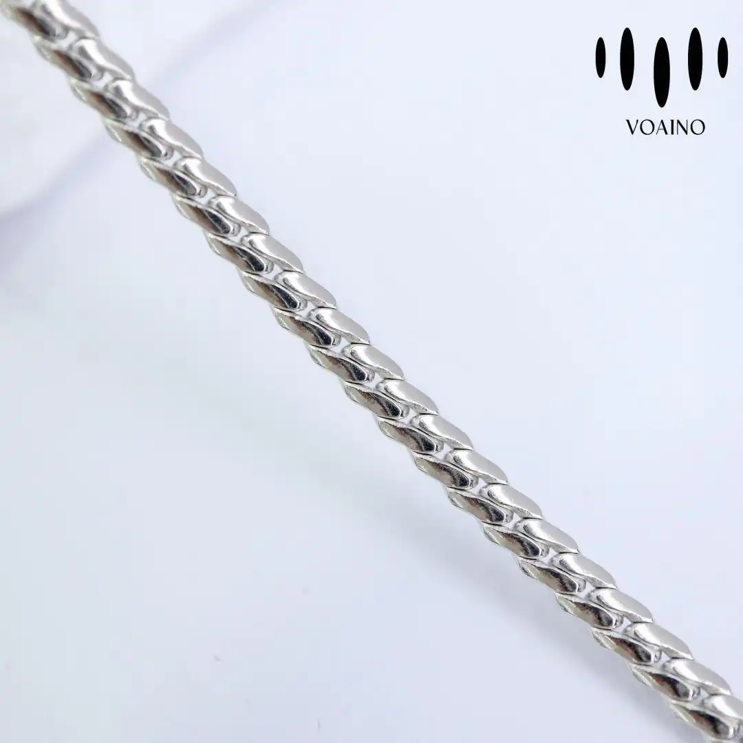 Diamond Cut Silver Cuban Link Chain 18k/14k/9k/S925/strainless steel 1