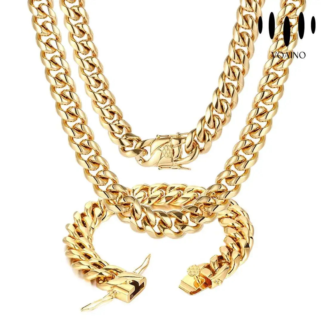 No Diamond Cuban Link Chain Necklace 18k/14k/9k/S925/stainless steel 1