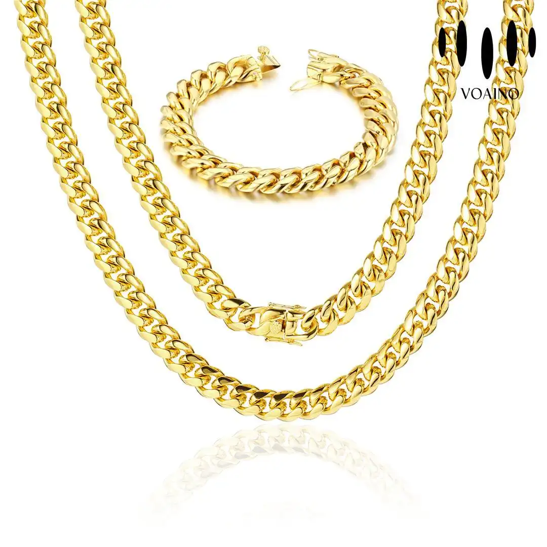 Gold Plated Cuban Link Chain Necklace 18k/14k/9k/S925/strainless steel 1