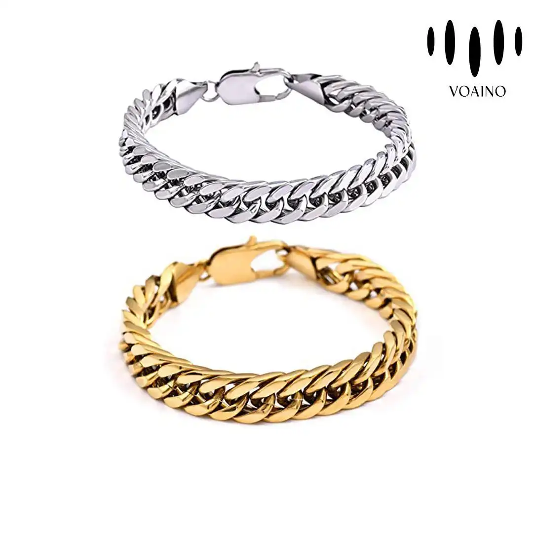 Men's Gold Plated Cuban Link Bracelet 2.0-20.0ct 18k/14k/9k/Pt950/S925 1