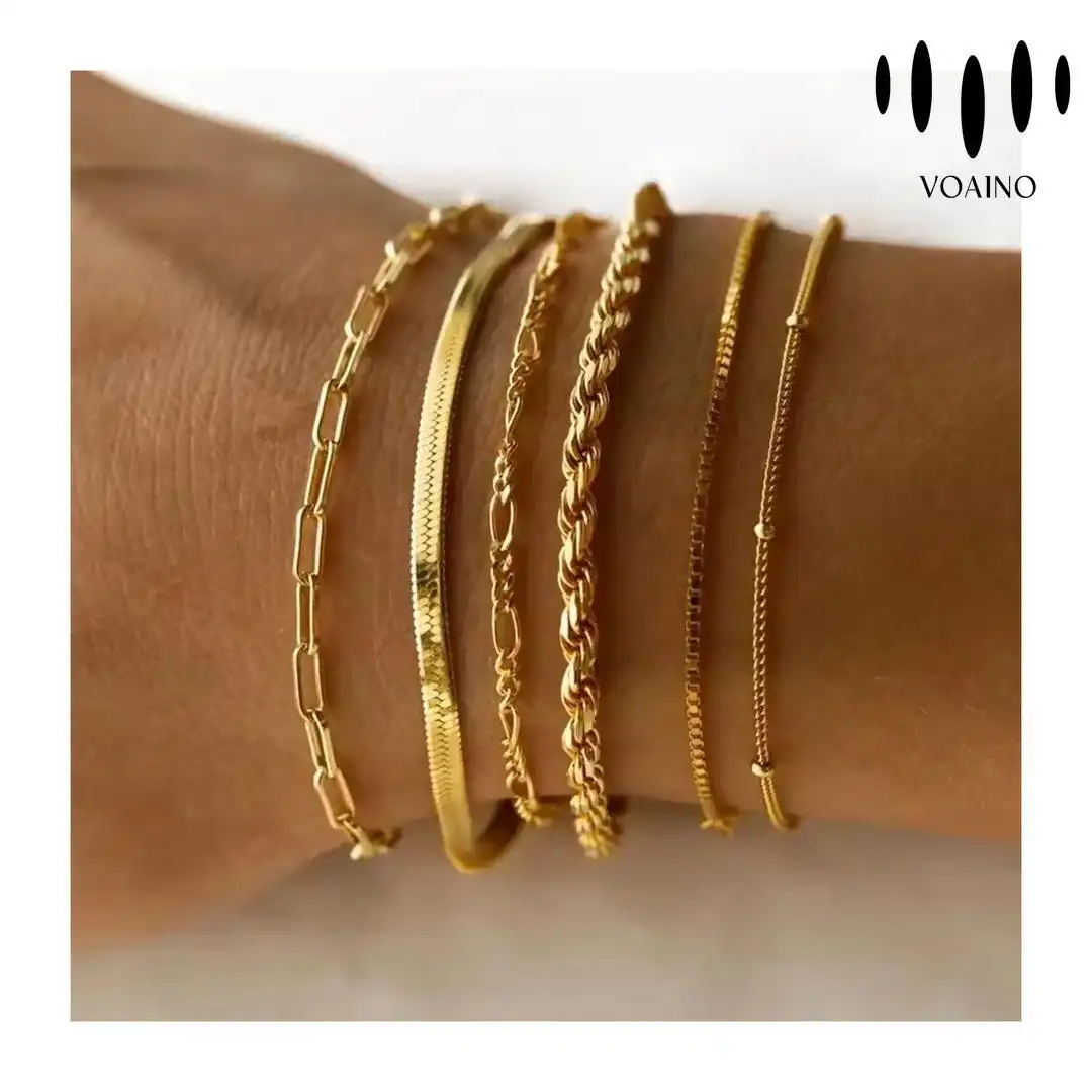 Gold Plated Stainless Steel Miami Cuban Chain Stacking Bracelet 2.0-20.0ct 18k/14k/9k/Pt950/S925 1