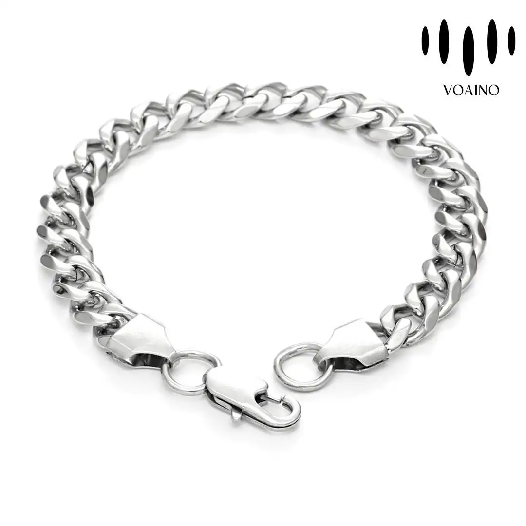 Stainless Steel Cuban Link Bracelet 2.0-20.0ct 18k/14k/9k/Pt950/S925 1