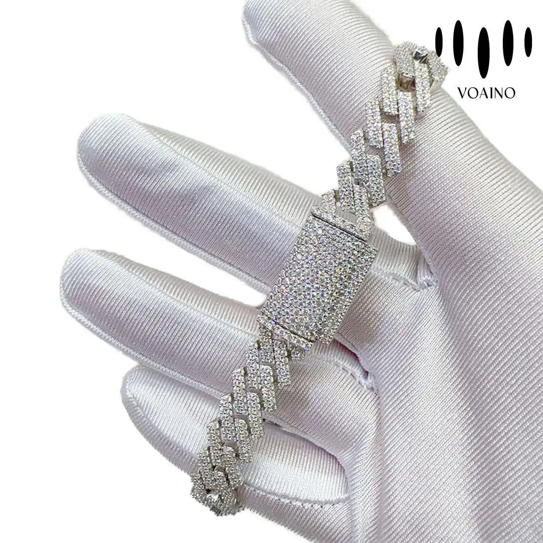 Round Moissanite Cuban Link Bracelet 2.0-20.0ct 18k/14k/9k/Pt950/S925 1