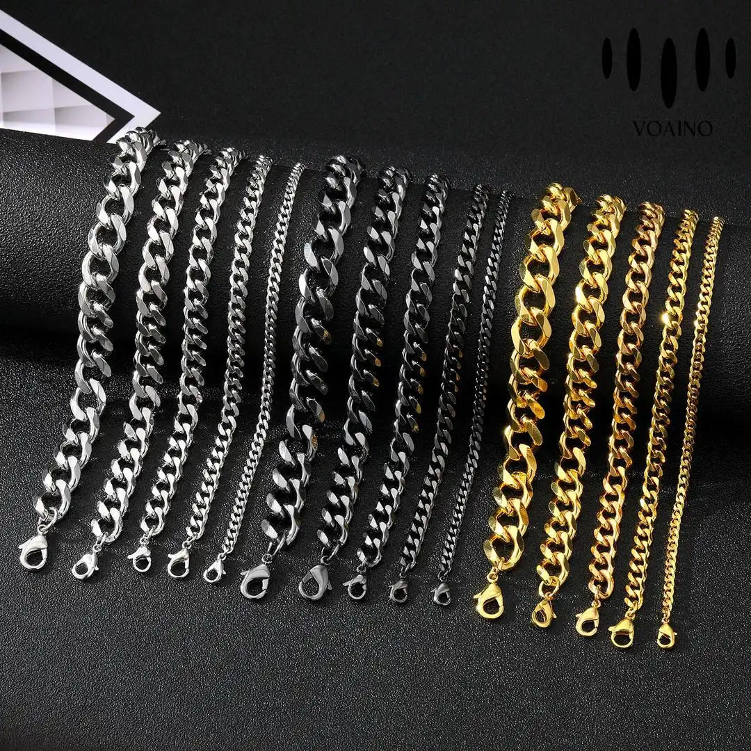 Cuban Chain Bracelet Punk Jewelry 18k/14k/9k/S925/strainless steel 1