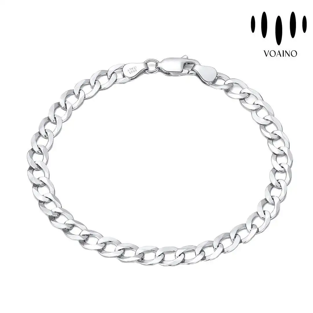 Italian Diamond-Cut Cuban Link Chain Bracelet 2.0-20.0ct 18k/14k/9k/Pt950/S925 1
