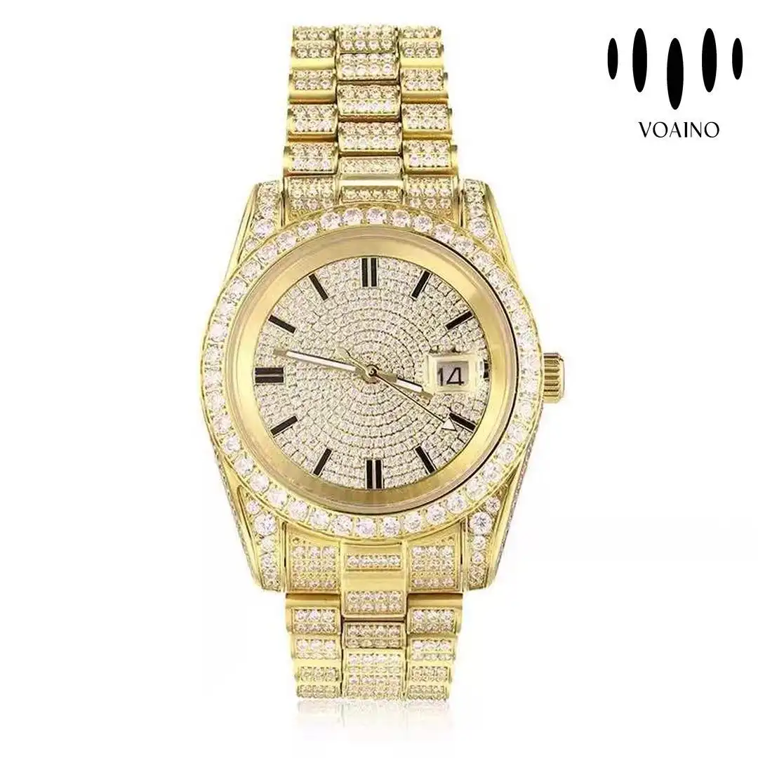 Iced Out Round Cut Diamond Luxury Men's Bling Watch 1