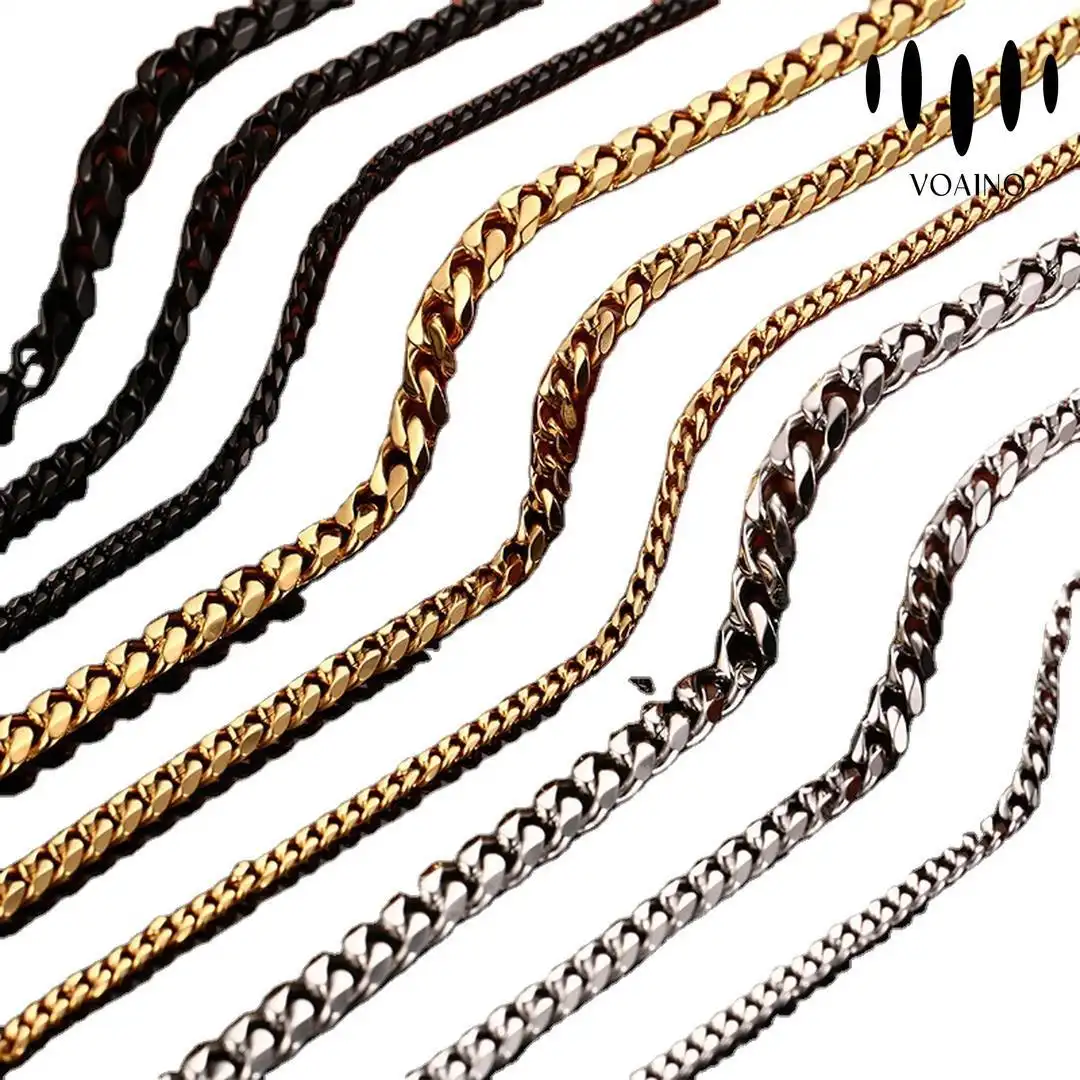 Wholesale High-Quality Diamond-Cut Cuban Link Chain Necklace 18k/14k/9k/S925/Stainless Steel 1