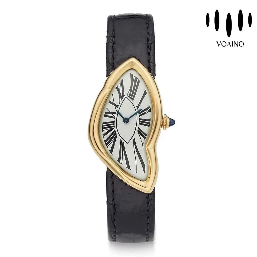 No Diamonds Curved Gold Hip Hop Watch 1