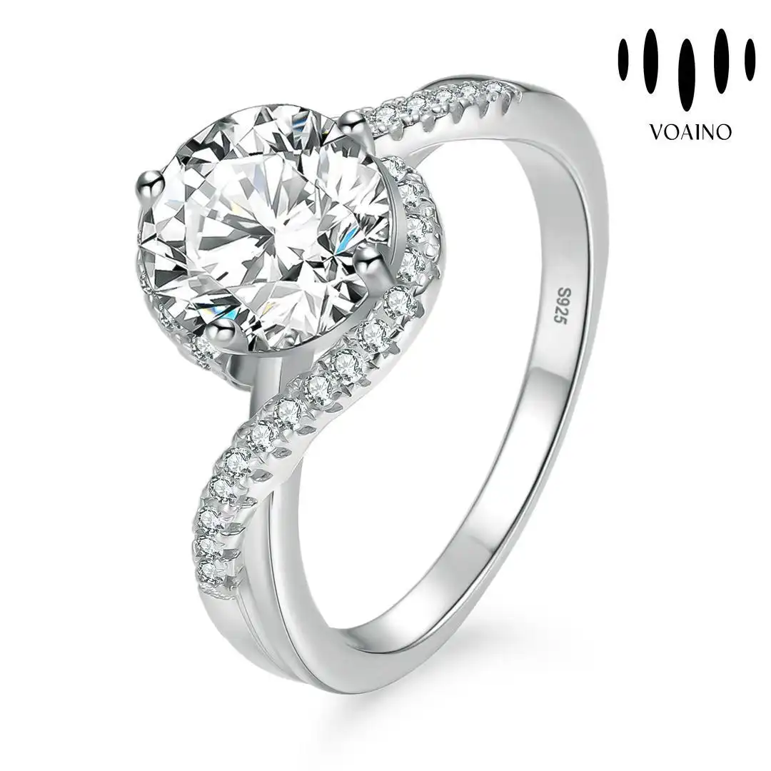 Round Moissanite Engagement Ring 0.5-5.0ct 18k/14k/9k/Pt950/S925 1