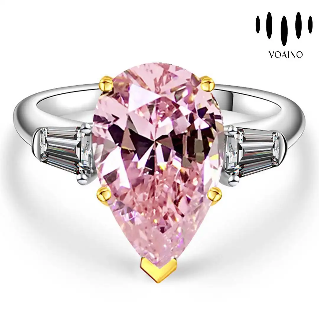 Pink Sapphire Pear Cut Ring Classic Design 18k/14k/9k/Pt950/S925 1