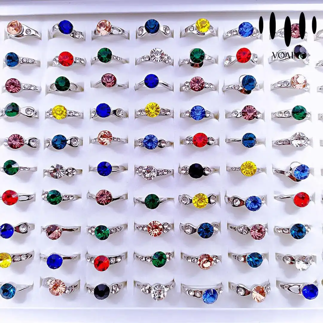 Colorful Rhinestone Rings Simple Temperament Cross-Border E-Commerce 18k/14k/9k/Pt950/S925 1