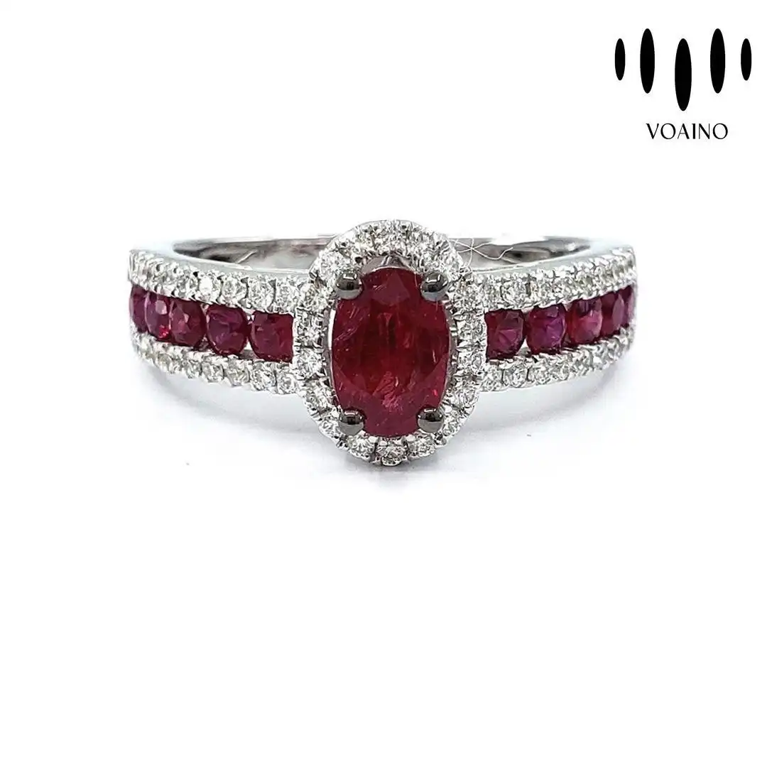 Natural Ruby and Diamond Ring 18k/14k/9k/Pt950/S925 1