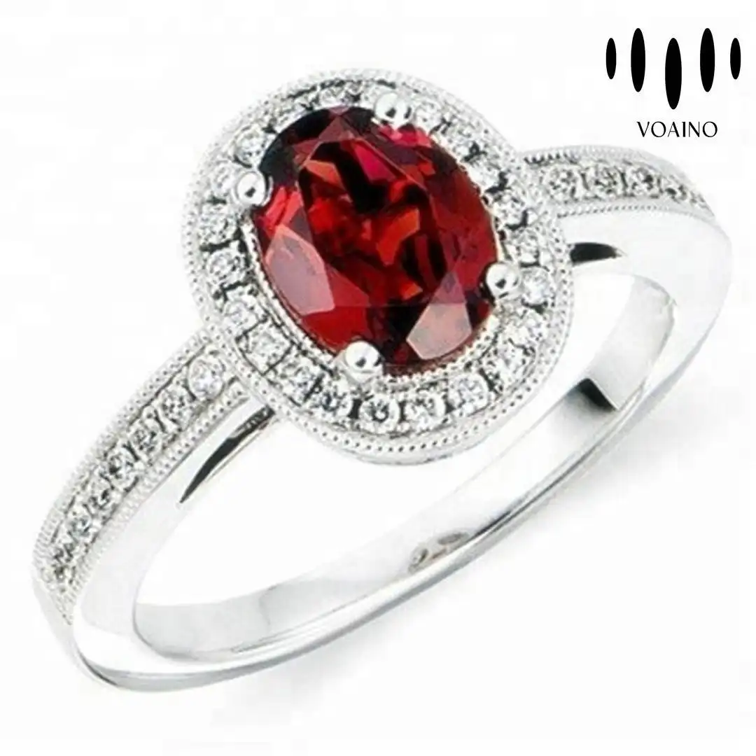 Vintage Ruby Ring with Oval Cut Ruby 18k/14k/9k/Pt950/S926 1