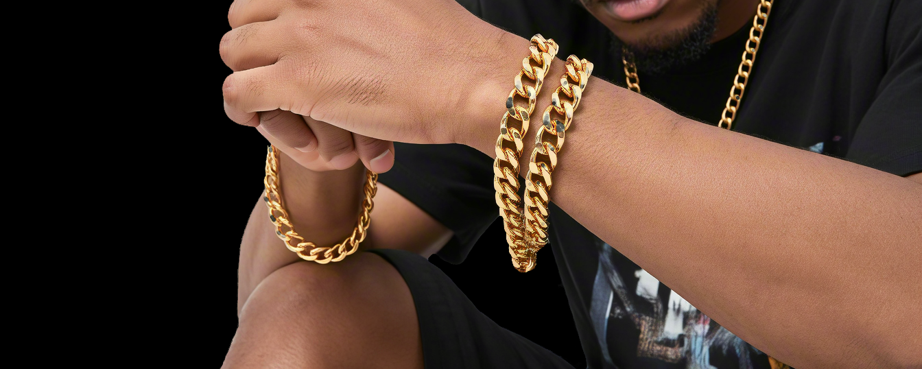Pulseras cubanas de moissanita