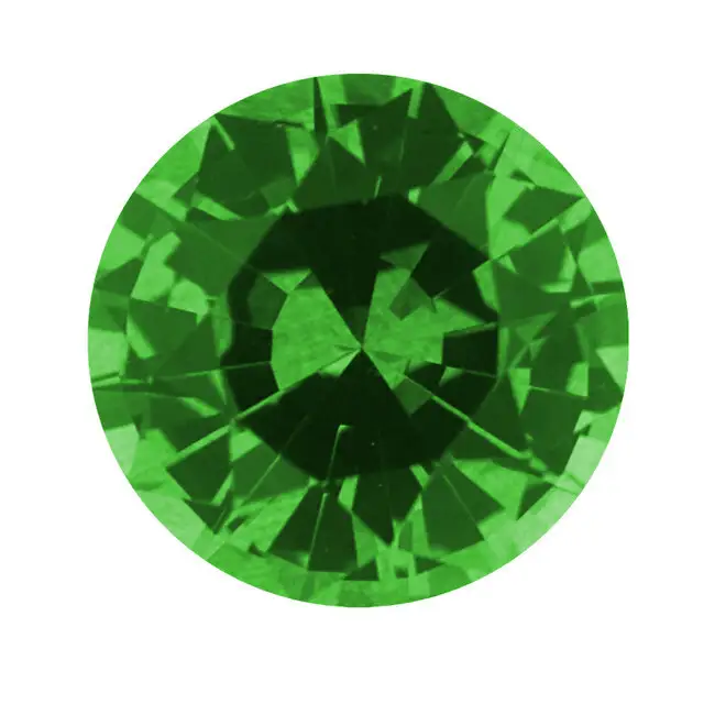 Round laboratory created emerald 1